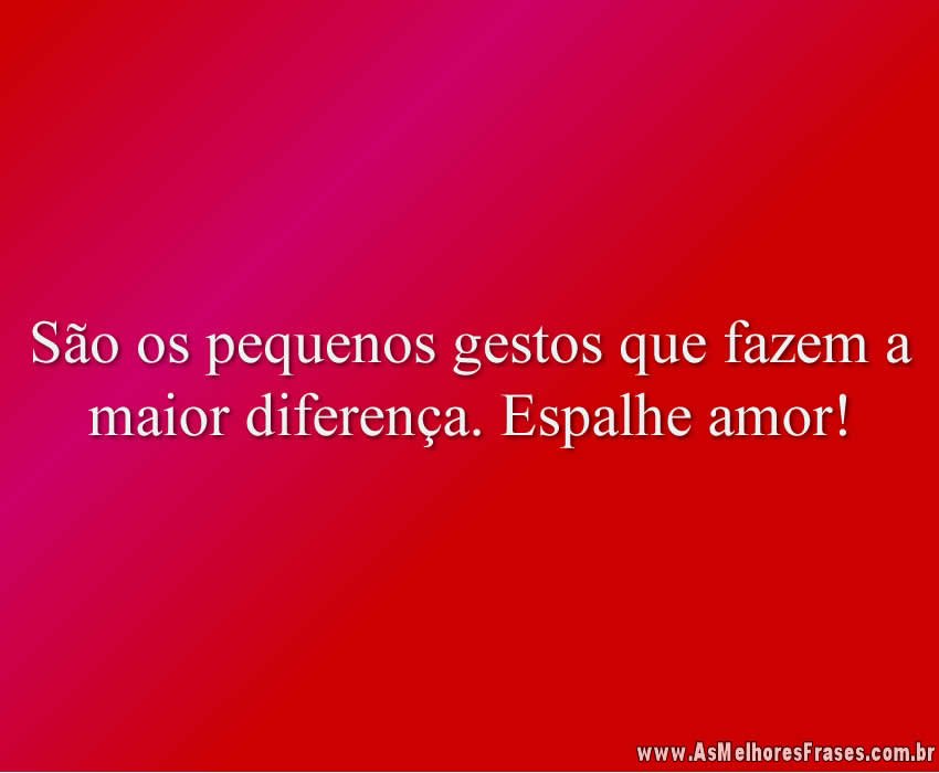 São os pequenos gestos que fazem a maior diferença. Espalhe amor!
