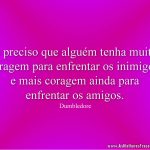 É preciso que alguém tenha muita coragem para enfrentar os inimigos, e mais coragem ainda para enfrentar os amigos.