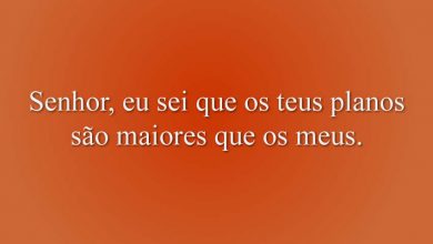 Senhor, eu sei que os teus planos são maiores que os meus.