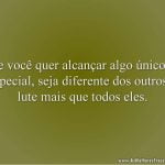 Se você quer alcançar algo único e especial, seja diferente dos outros e lute mais que todos eles.