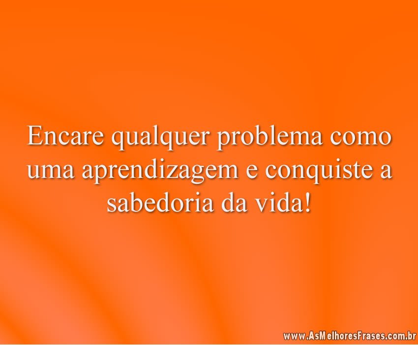 Encare qualquer problema como uma aprendizagem e conquiste a sabedoria da vida!