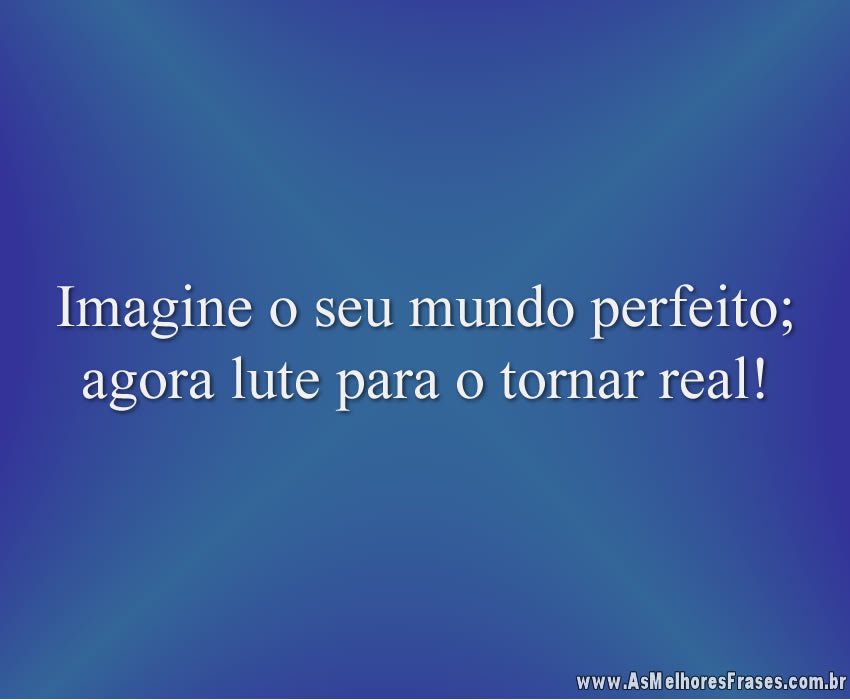 Imagine o seu mundo perfeito; agora lute para o tornar real!