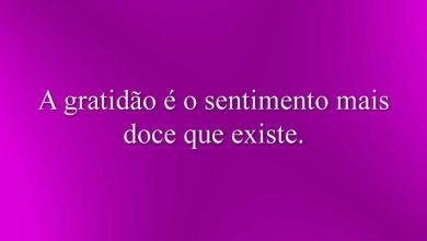 A gratidão é o sentimento mais doce que existe.
