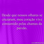 Desde que nossos olhares se cruzaram, meu coração vive consumido pelas chamas da paixão.