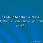O caminho para o sucesso? Trabalhar com paixão, por uma paixão!
