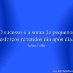 O sucesso é a soma de pequenos esforços repetidos dia após dia.