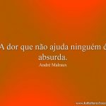 A dor que não ajuda ninguém é absurda.