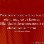 Paciência e perseverança tem o efeito mágico de fazer as dificuldades desaparecerem e os obstáculos sumirem.