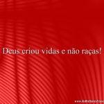 Deus criou vidas e não raças!