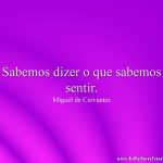 Sabemos dizer o que sabemos sentir.
