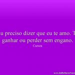 Eu preciso dizer que eu te amo. Te ganhar ou perder sem engano.