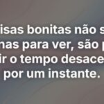 Coisas bonitas não são apenas para ver, são para sentir o tempo desacelerar por um instante.