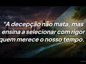 A decepção ensina a proteger sua energia e seu tempo