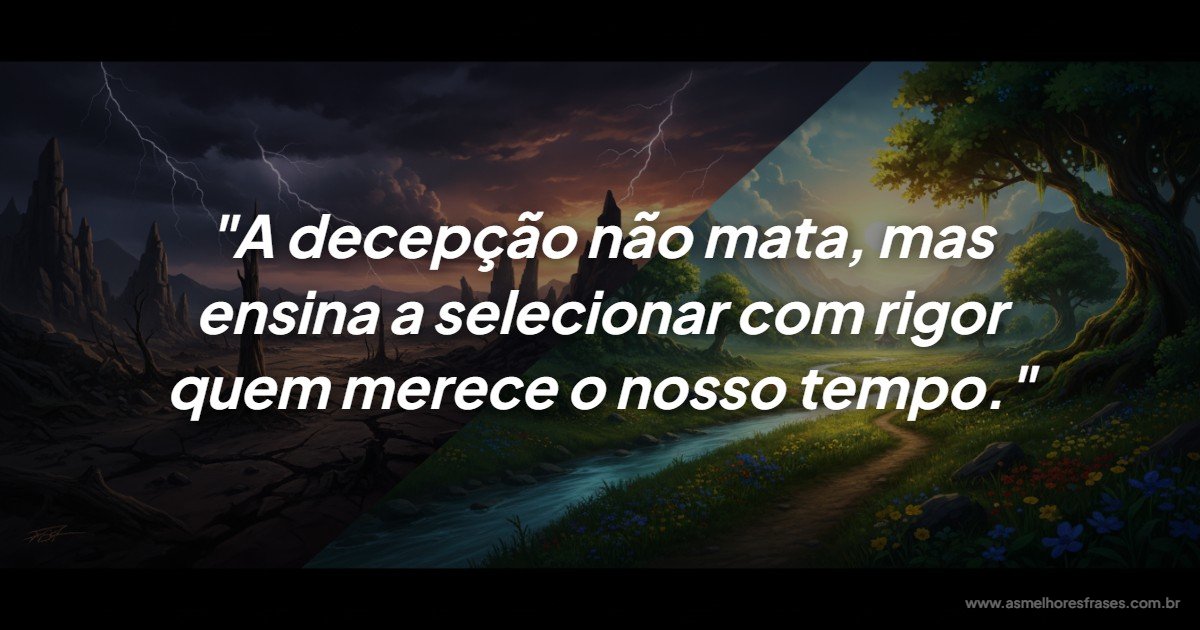A decepção ensina a proteger sua energia e seu tempo
