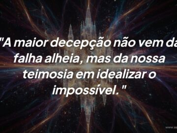 A decepção nasce quando insistimos em idealizar o impossível