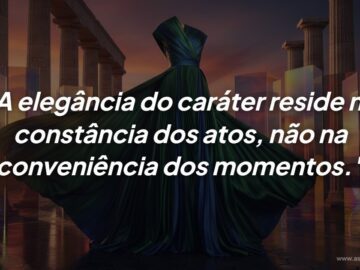 A verdadeira elegância nasce da constância dos atos
