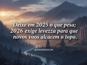 Desapegue em 2025 e voe em 2026