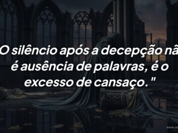 O Silêncio da Decepção é o Grito do Cansaço Emocional