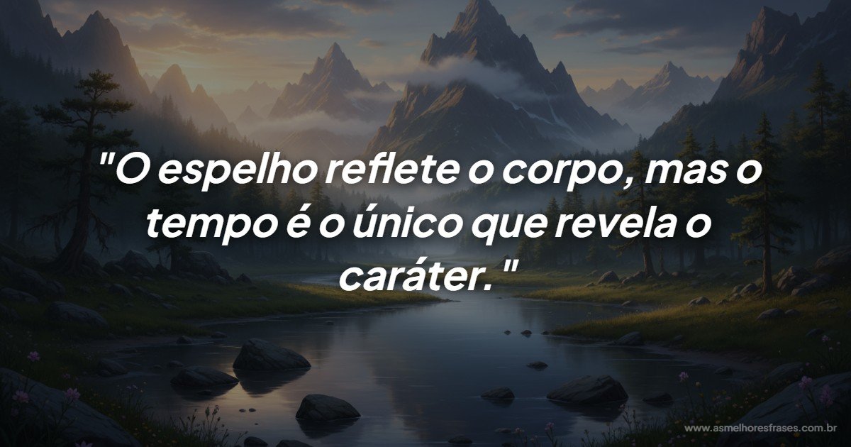 O tempo revela caráter quando as máscaras da aparência caem